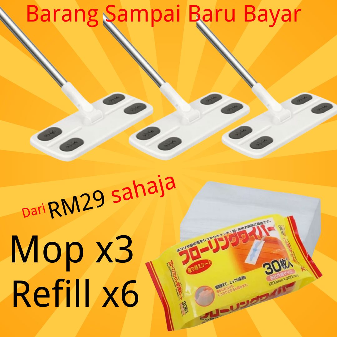 Mop Tisu Lantai (Free Refill 6 Pek)