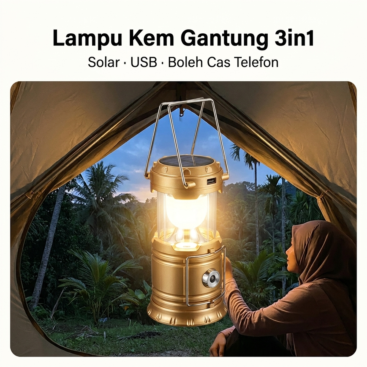 Lampu Kem Gantung 3in1