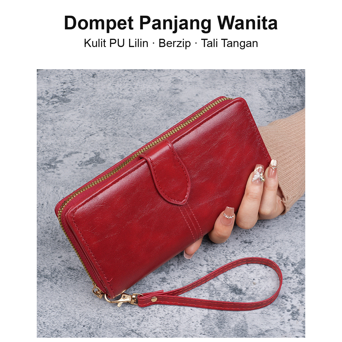 Dompet panjang wanita merah
