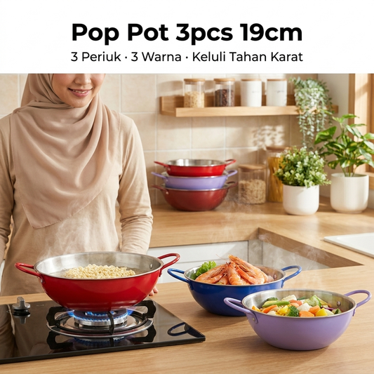 Pop Pot 3pcs 19cm