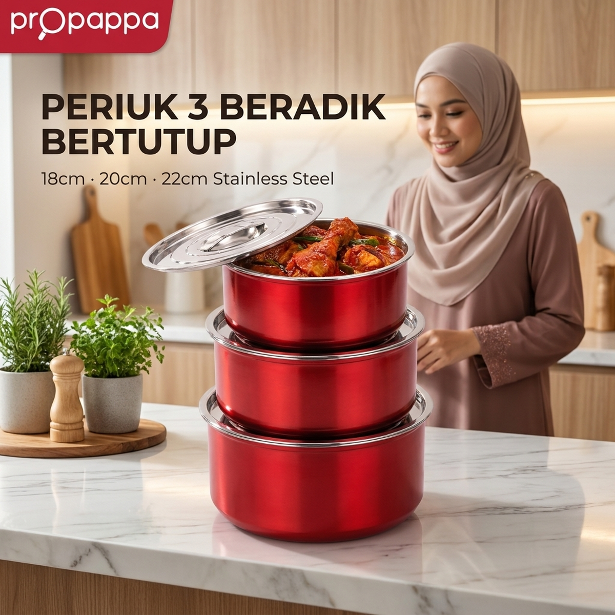 Periuk 3 Beradik Bertutup