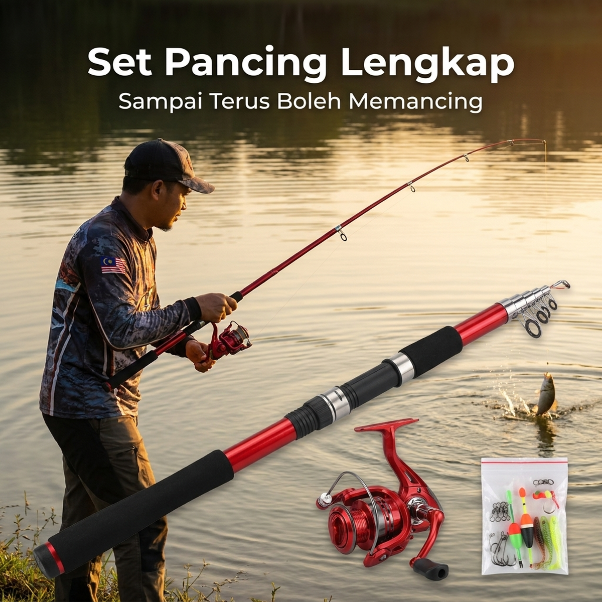 Set pancing teleskopik lengkap