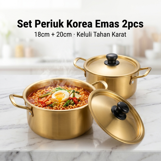Set periuk korea emas 2pcs
