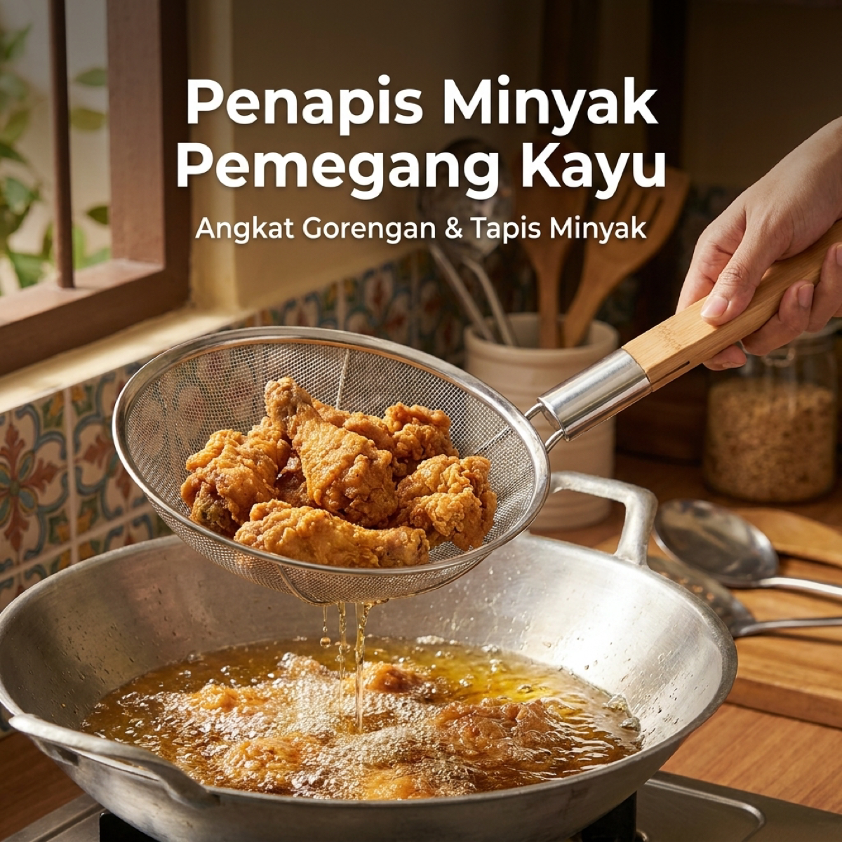 Penapis minyak pemegang kayu