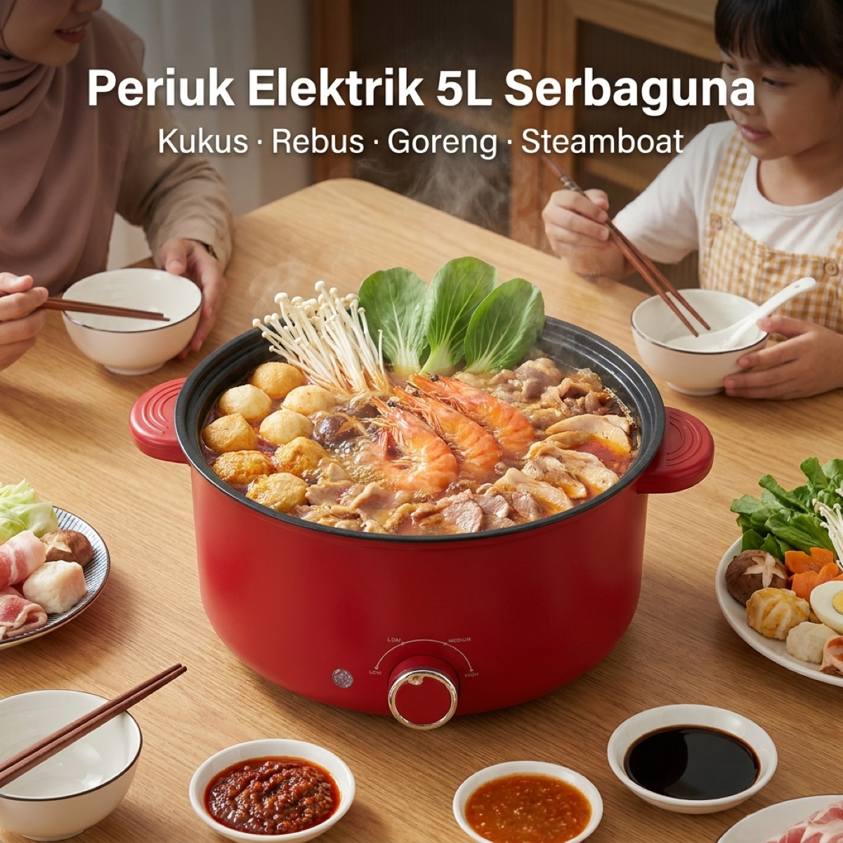 Periuk elektrik 5L serbaguna