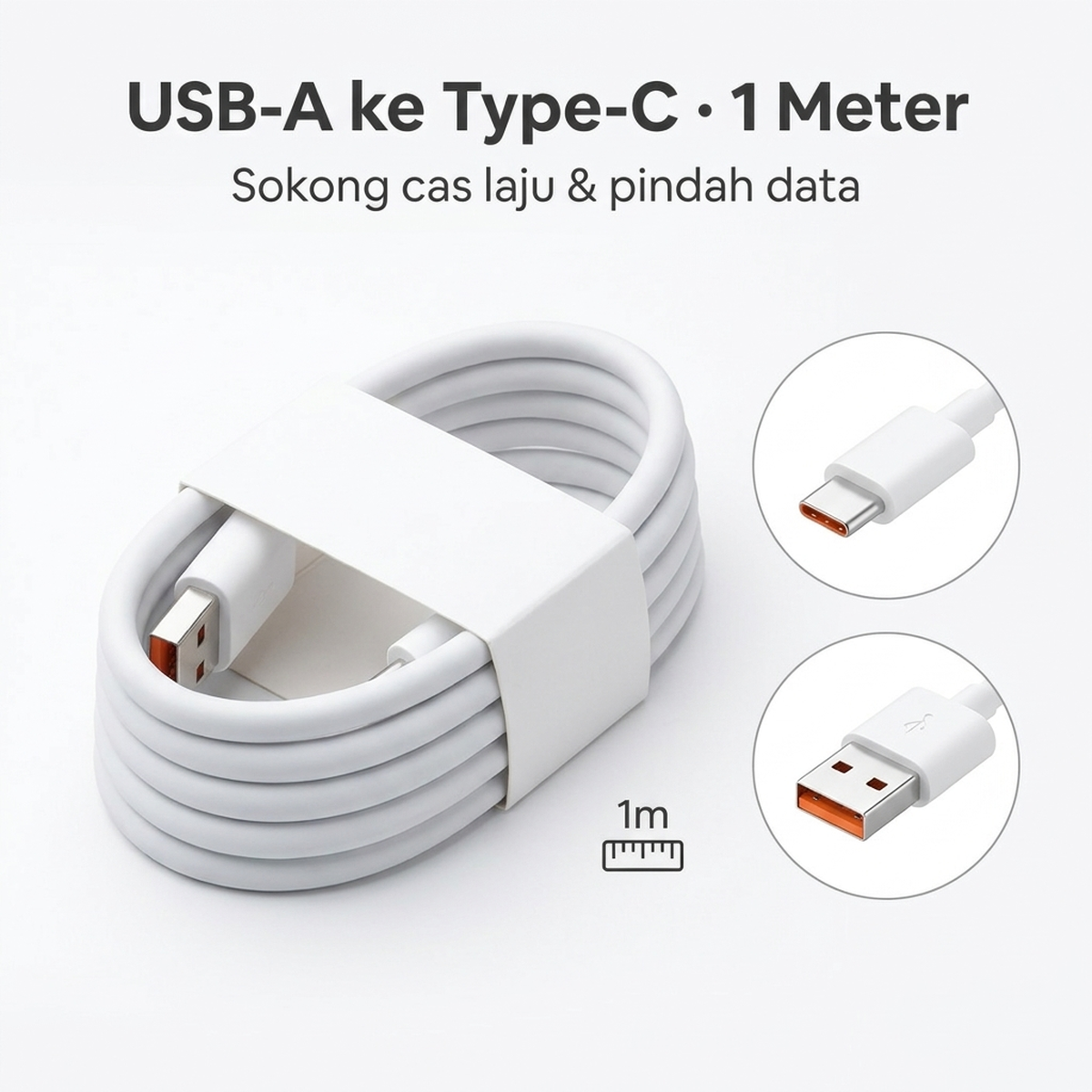 USB-A ke Type-C · 1 Meter