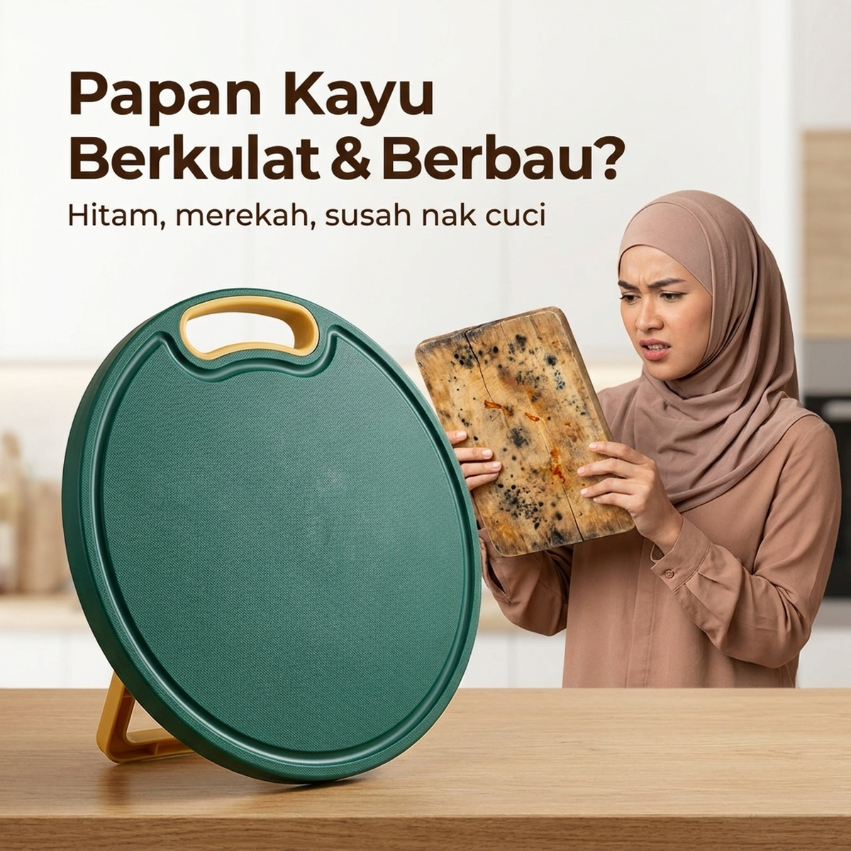 Papan Kayu Berkulat & Berbau?