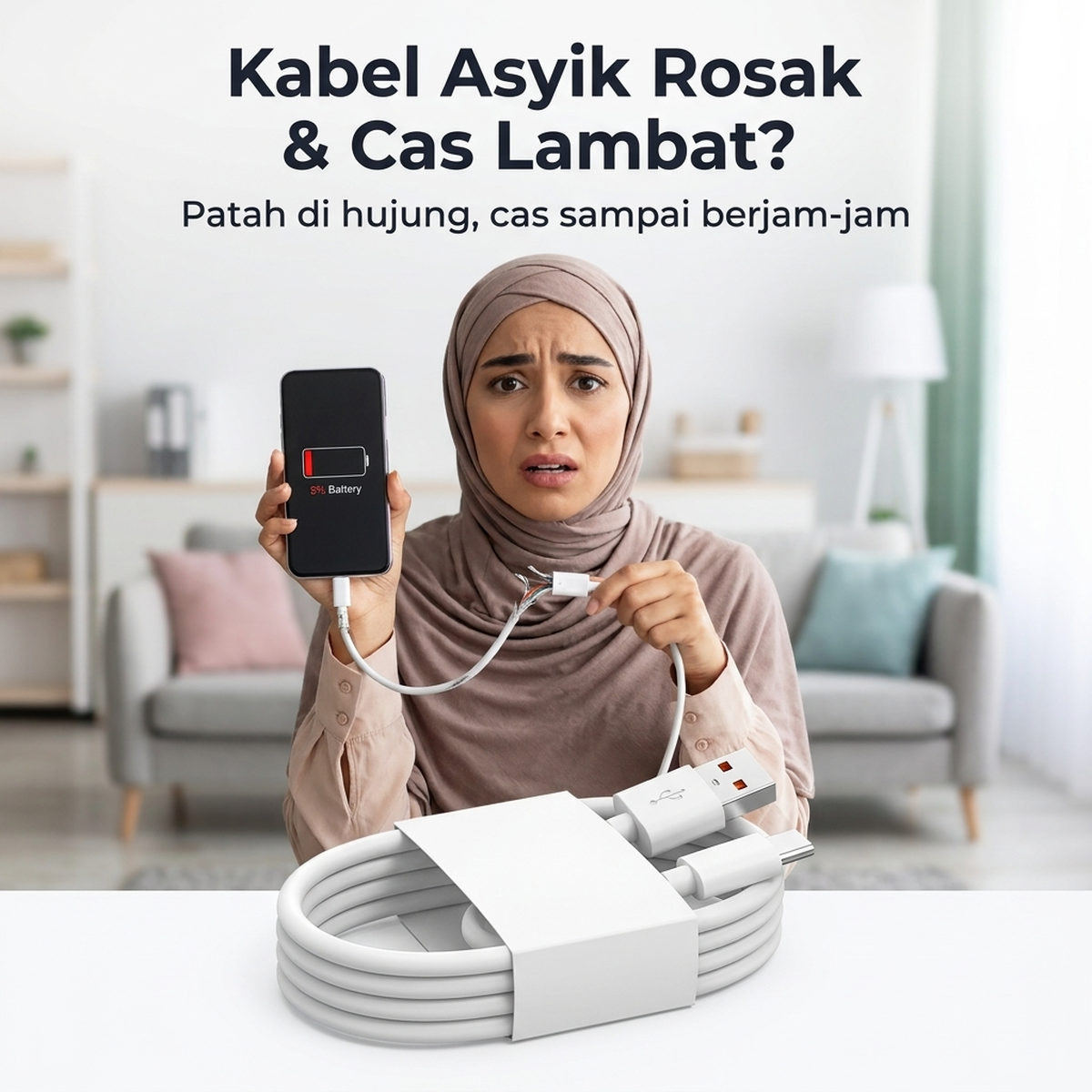 Kabel Asyik Rosak & Cas Lambat?
