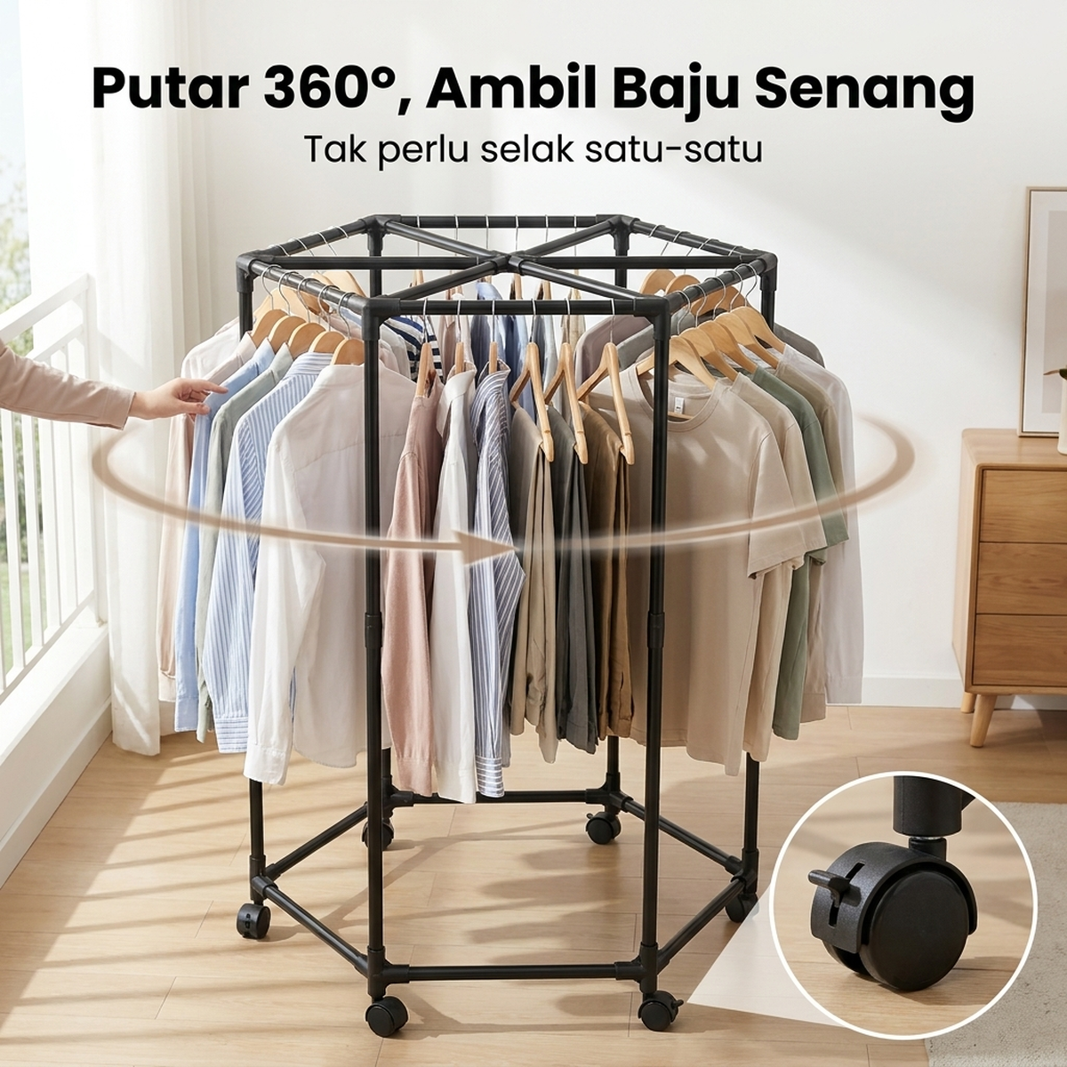 Putar 360°, Ambil Baju Senang