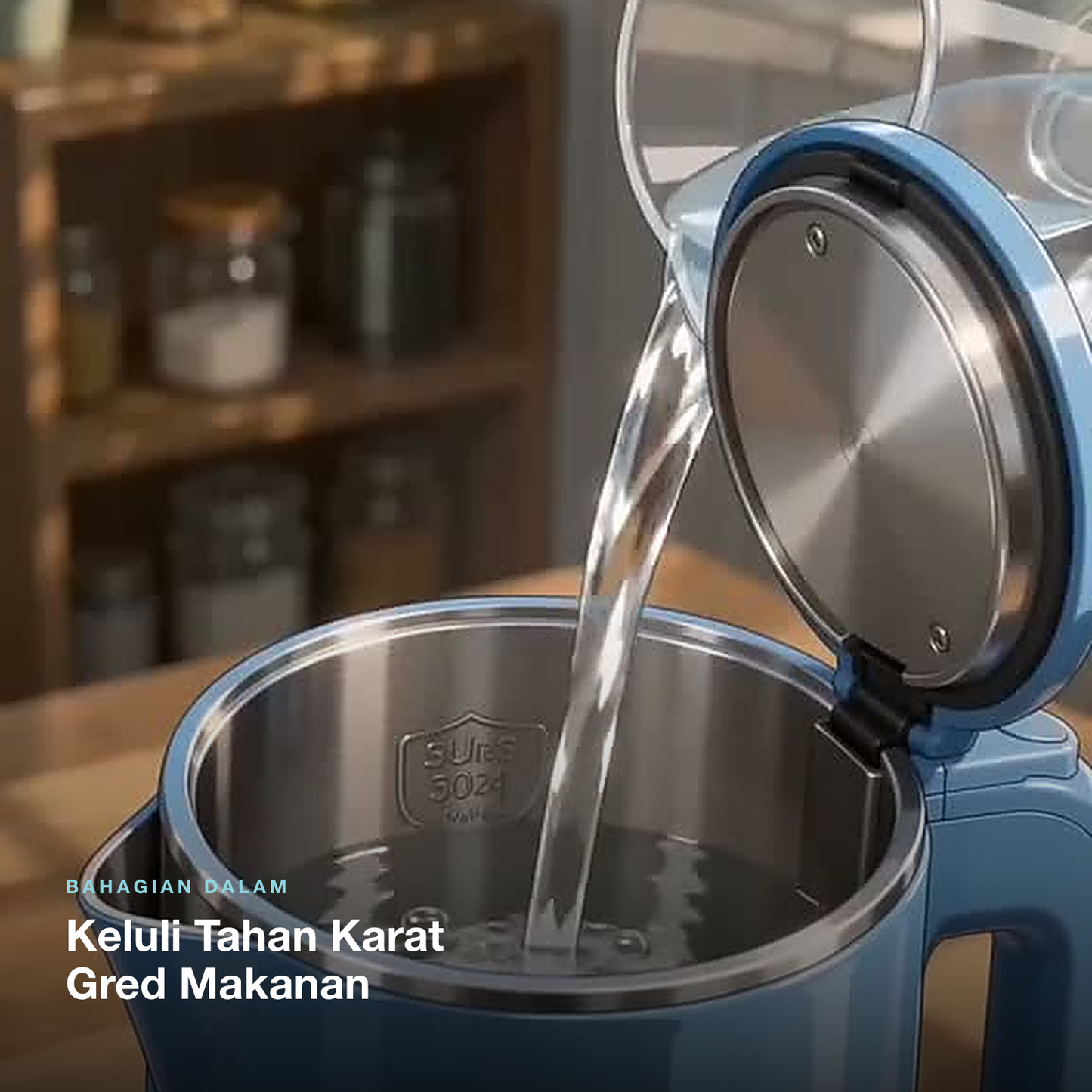 Keluli tahan karat gred makanan dalam cerek Hulmers