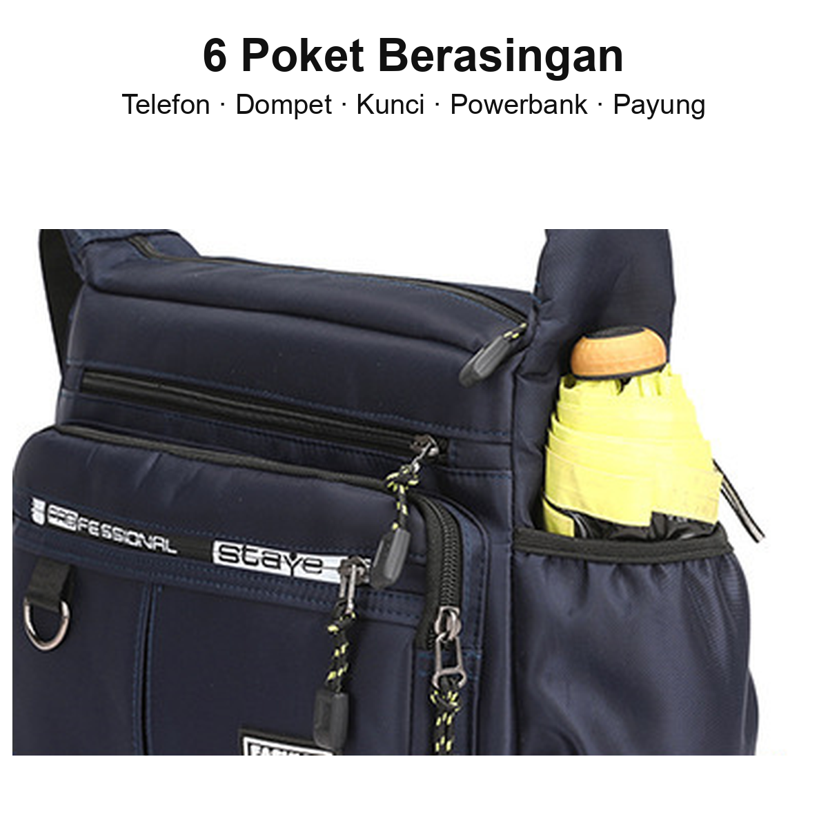 6 poket berasingan