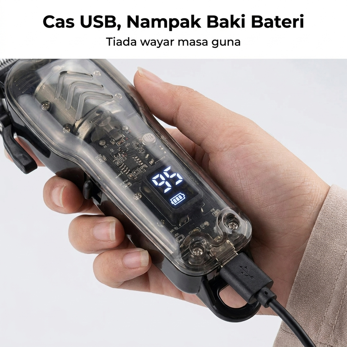 Cas USB, Nampak Baki Bateri