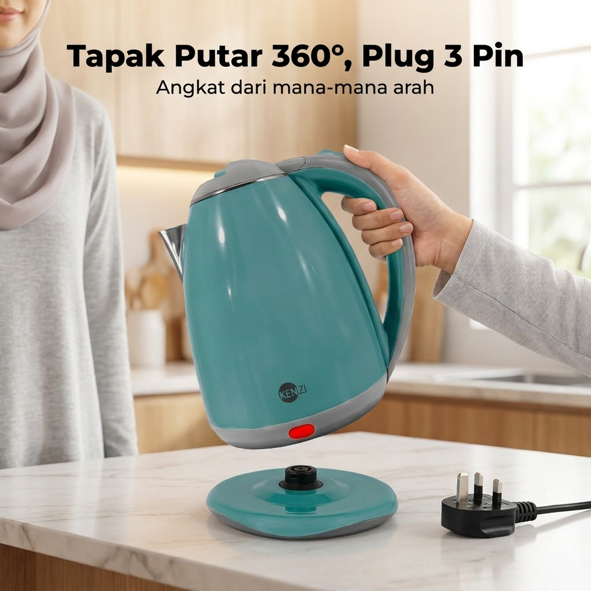 Tapak Putar 360°, Plug 3 Pin