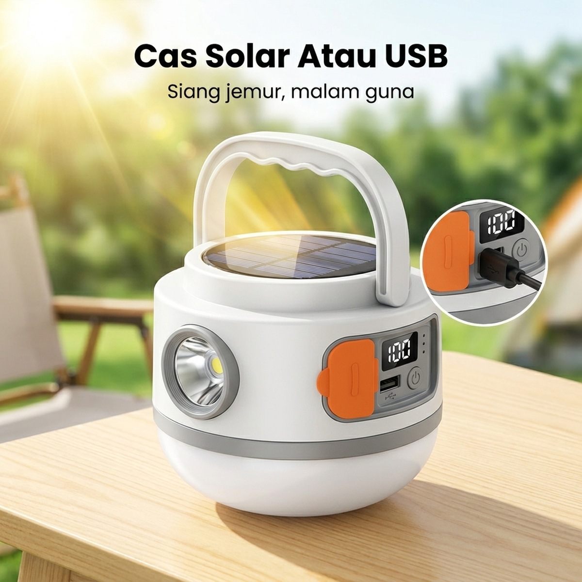 Cas Solar Atau USB