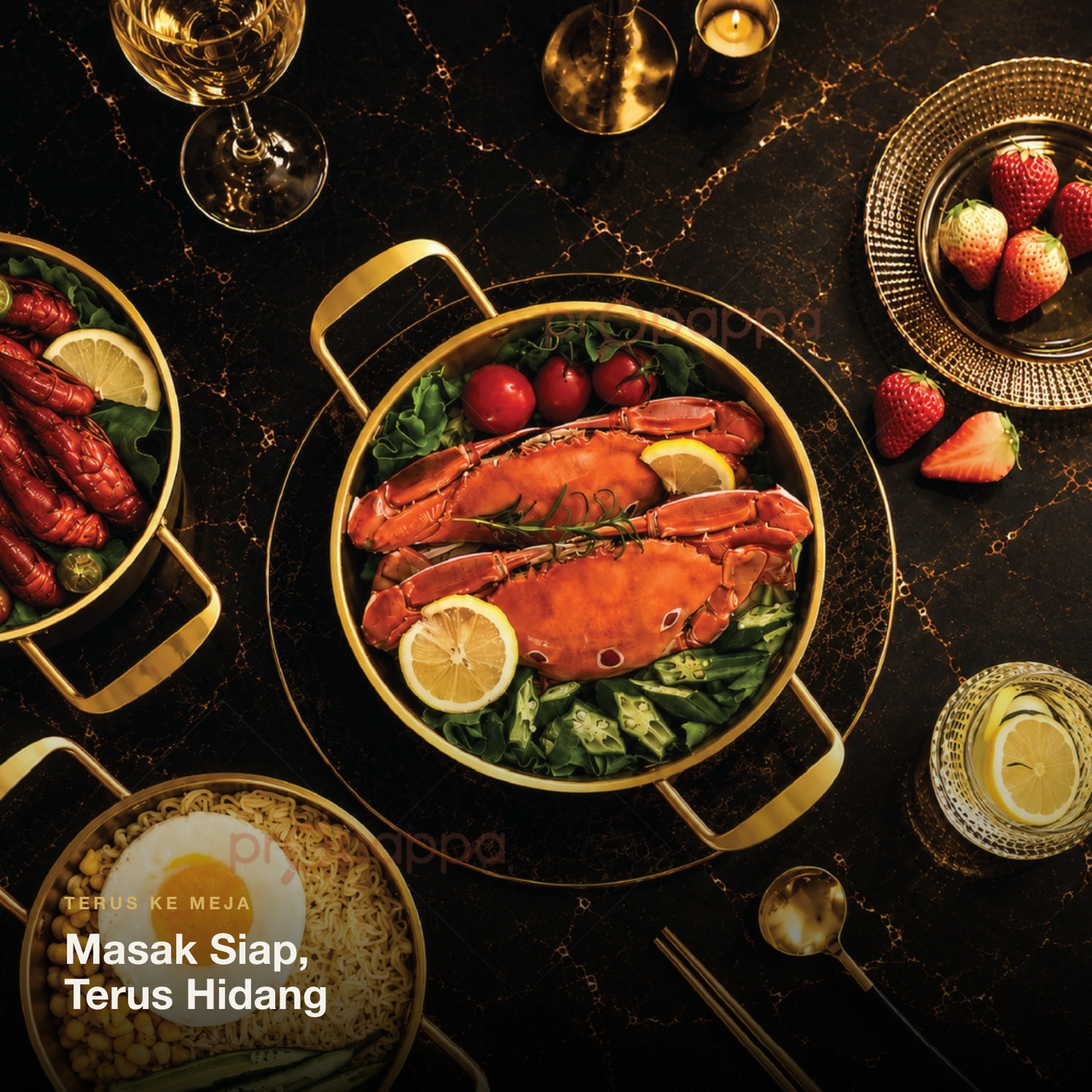 Masak siap terus hidang atas meja