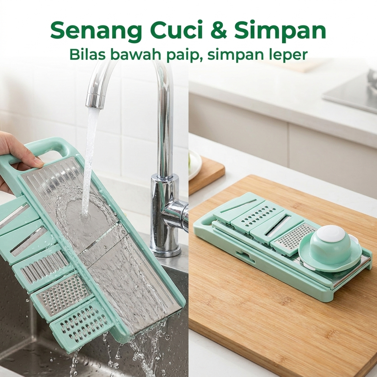 Senang cuci & simpan