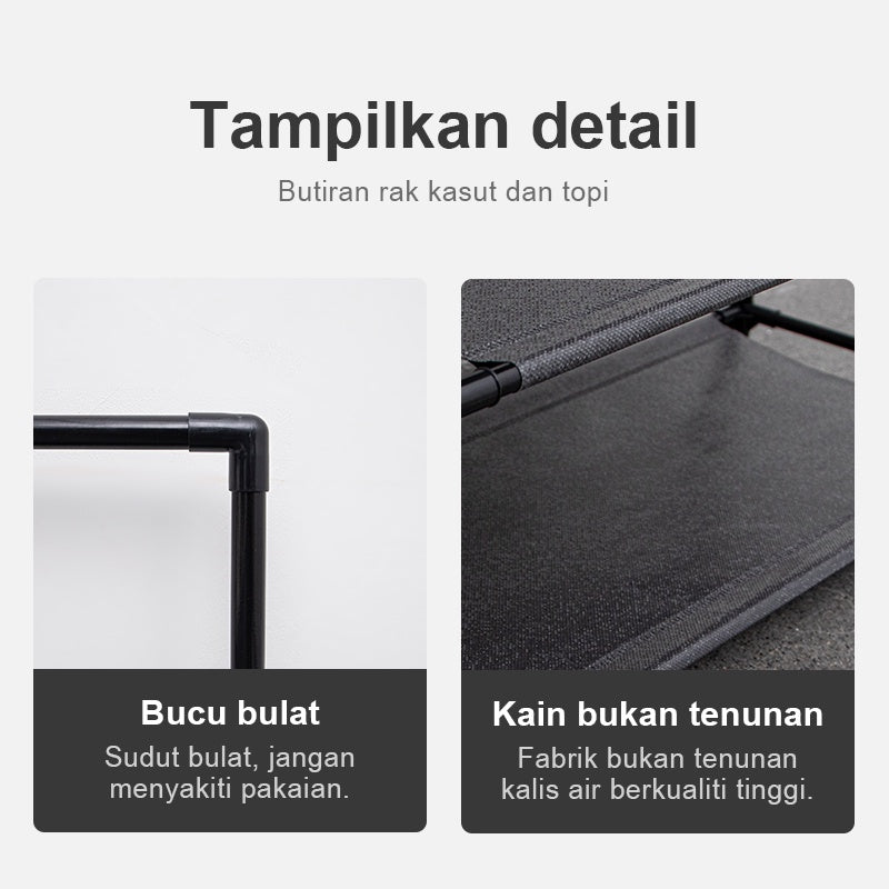 Rak Kasut Besi 3 in 1