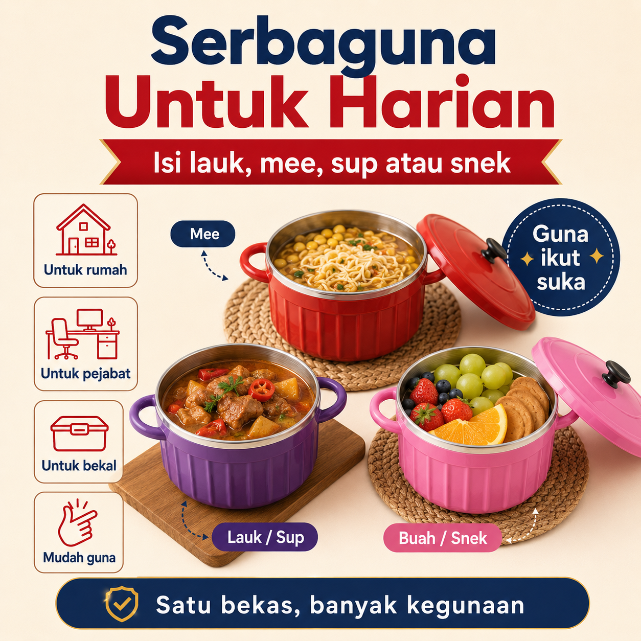 Bekas Makan (3 pcs Set)