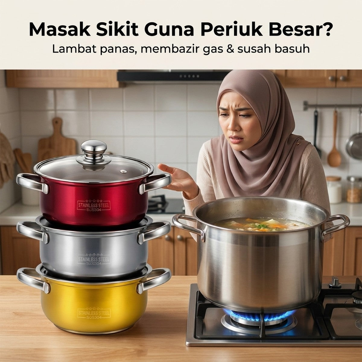 Masak sikit guna periuk besar
