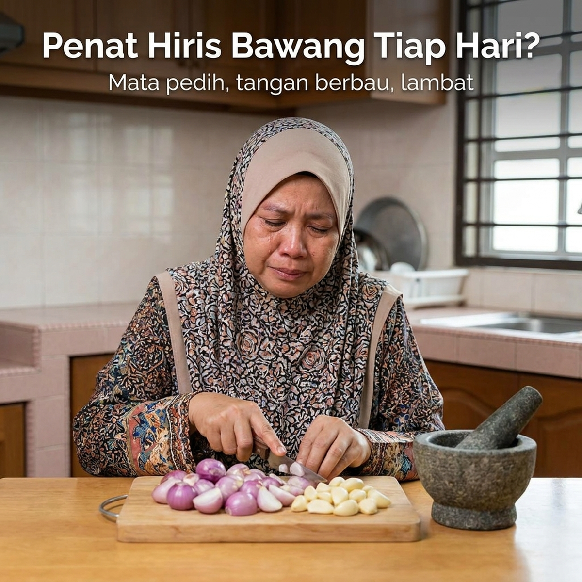 Penat Hiris Bawang Tiap Hari?