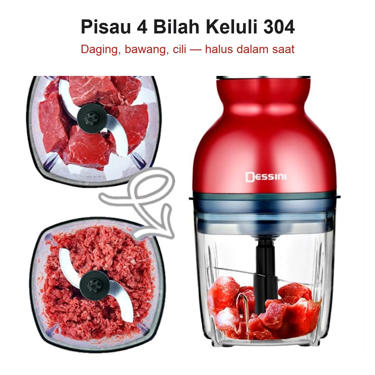 Pisau 4 Bilah Keluli 304