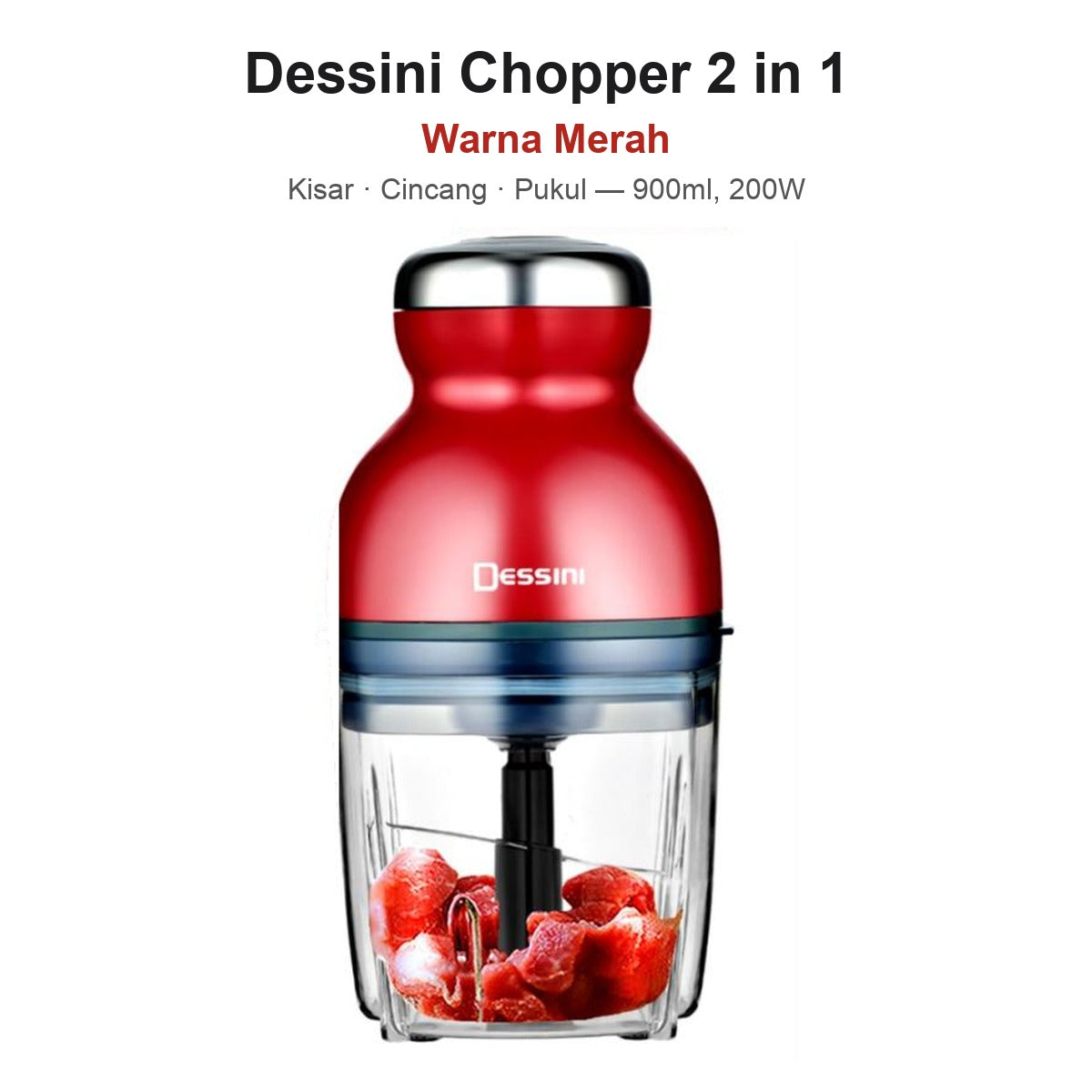 Dessini Chopper 2 in 1 - Warna Merah
