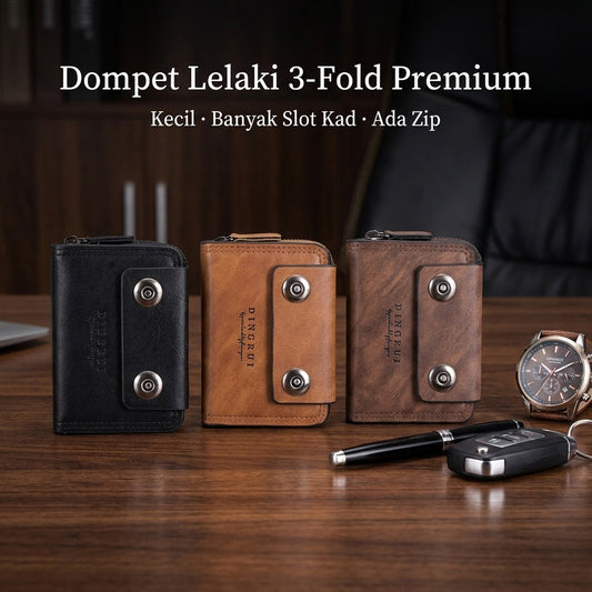 Dompet Lelaki 3-Fold Premium