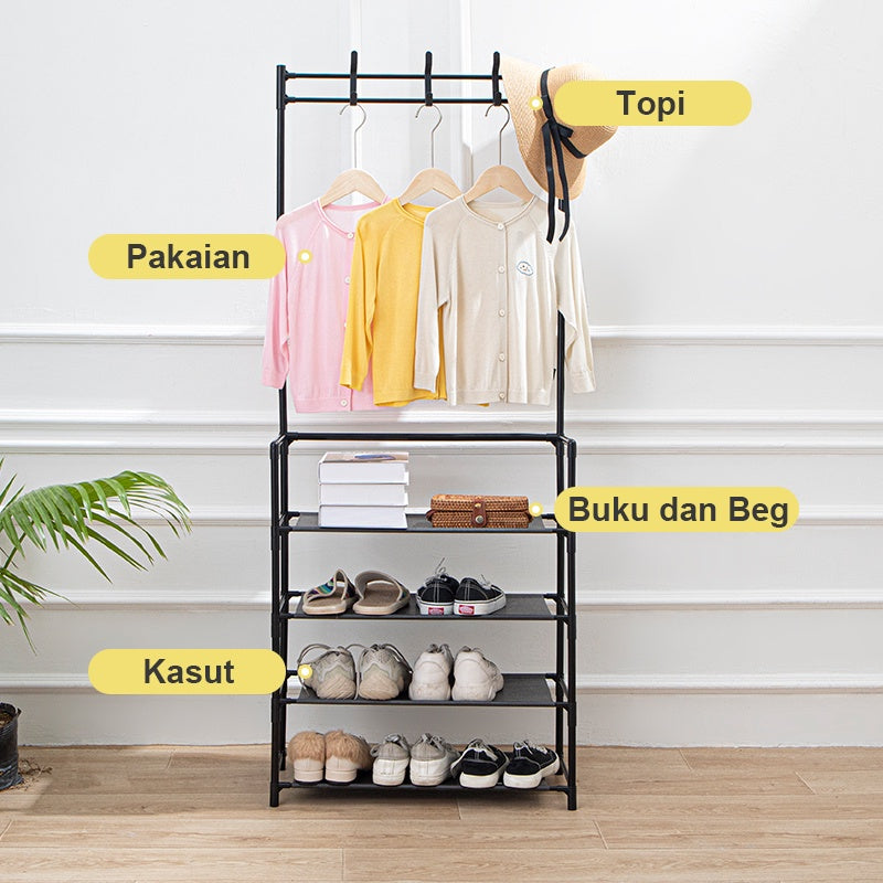 Rak Kasut Besi 3 in 1