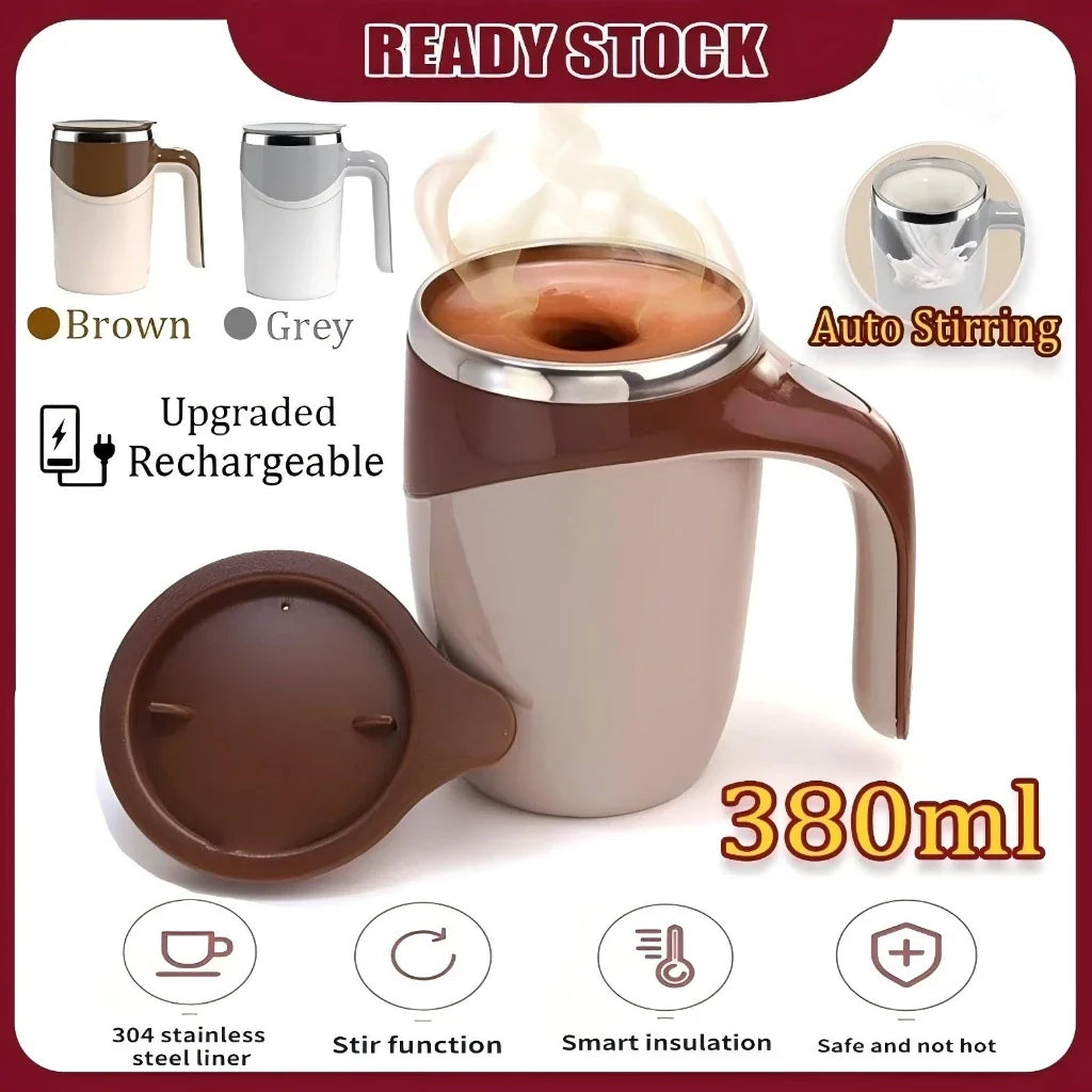 SELF STIRRING MUG USB RECHARGEABLE 380ML VIRAL