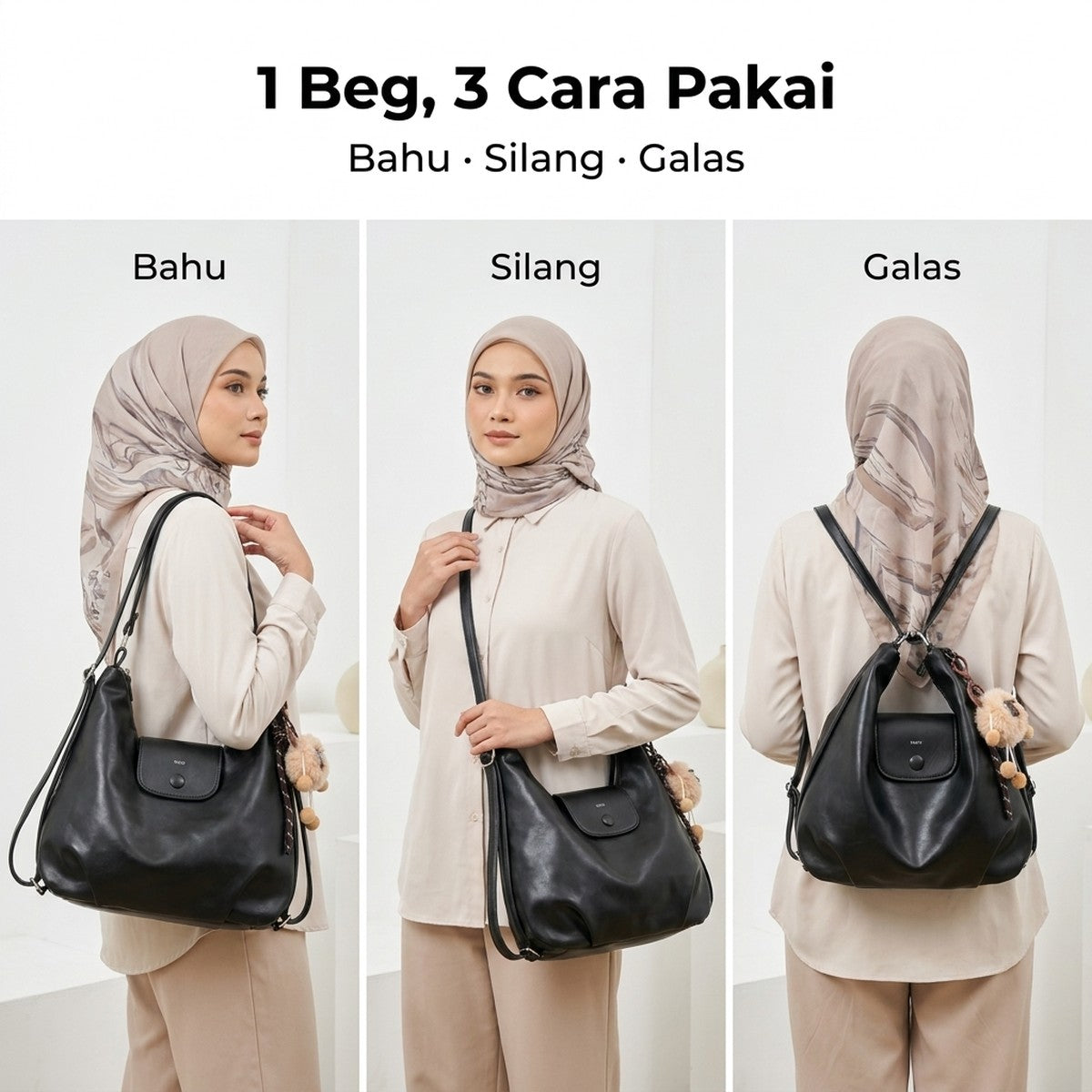 1 Beg, 3 Cara Pakai