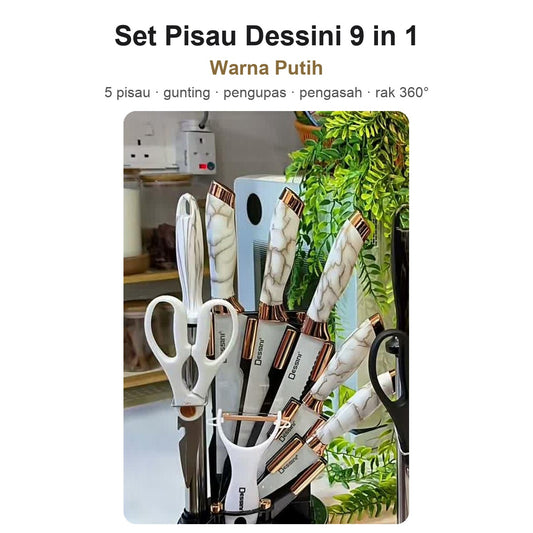 Set Pisau Dessini 9 in 1 - Warna Putih