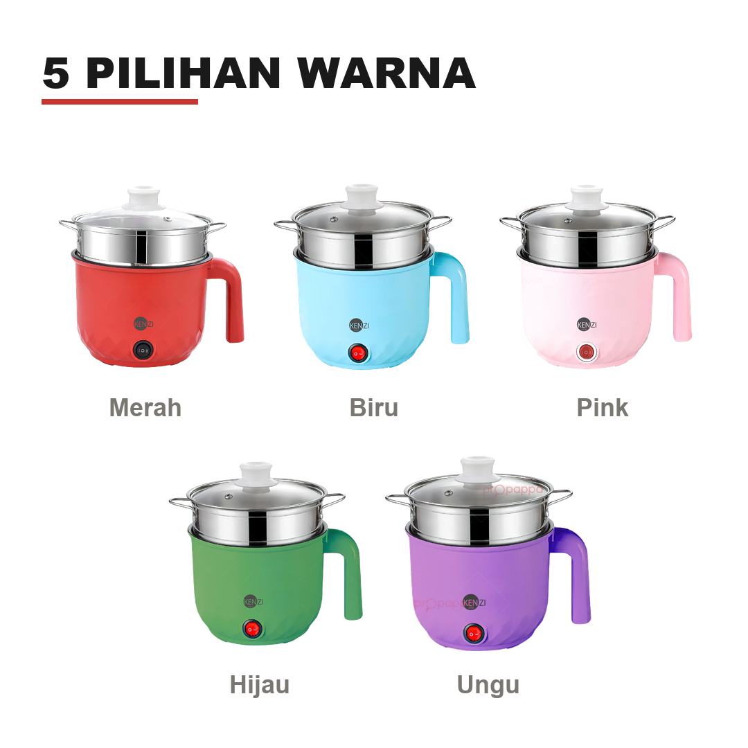 5 pilihan warna merah biru pink hijau ungu