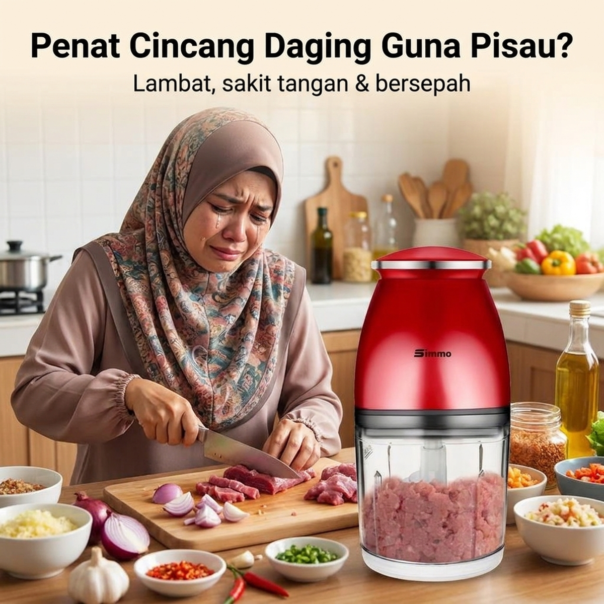 Penat Cincang Daging Guna Pisau?